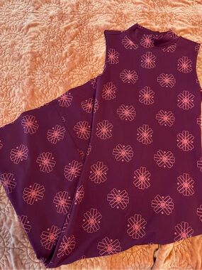 Target burgundy Midi Dress with Pink Geometric Print